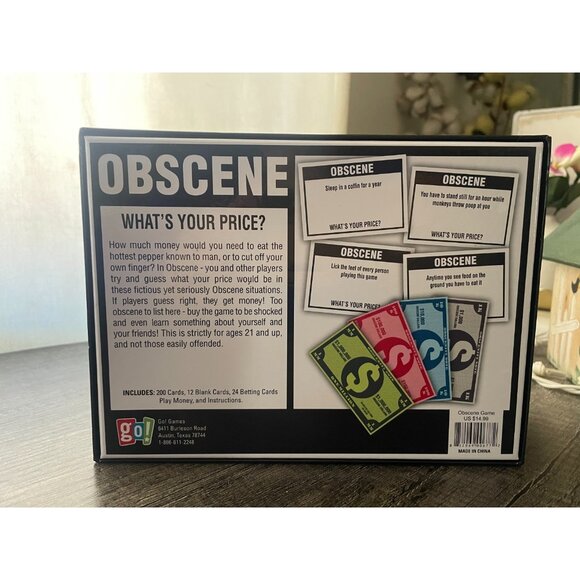 Obscene What's Your Price? Card Game Night by Go! Ages 21+ 2-6 Players Adult - Picture 3 of 7